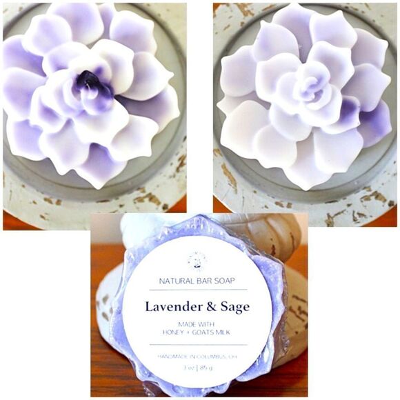 Lavender & Sage Honey + Goats Milk + Vitamin E Bar Soap - 5oz - Picture 1 of 6